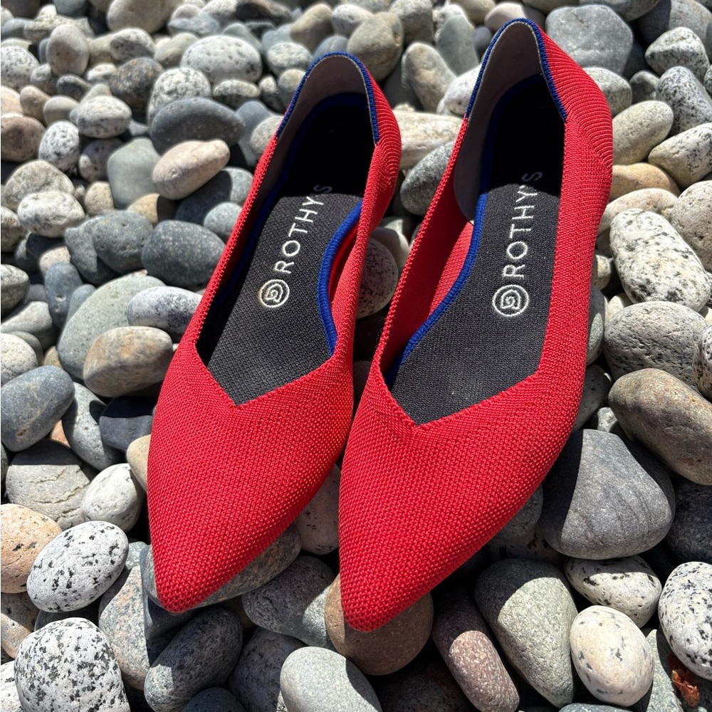 Rothy's “The Point” red flats
